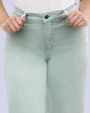 Jeans twill tipo wide leg 481 tiro alto celeste