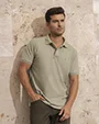 Camisa sport diseño slim fit manga corta café