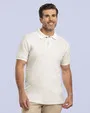 Camisa sport diseño slim fit manga corta beige