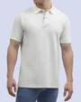 Camisa sport diseño slim fit manga corta beige