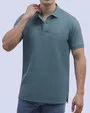 Camisa sport diseño slim fit manga corta turquesa