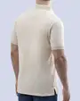 Camisa sport diseño slim fit manga corta beige con bolsillo