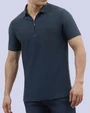 Camisa sport diseño slim fit manga corta azul navy