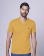 Camiseta cuello v lisa manga corta amarilla