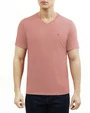 Camiseta cuello v lisa manga corta rosada