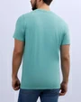 Camiseta cuello v lisa manga corta aqua