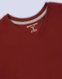 Camiseta cuello v lisa manga corta roja