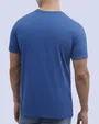 Camiseta cuello v lisa manga corta azul