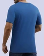 Camiseta cuello v lisa manga corta azul