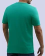 Camiseta cuello v lisa manga corta turquesa