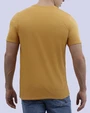 Camiseta cuello v lisa manga corta mostaza