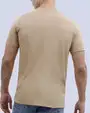 Camiseta cuello v lisa manga corta beige