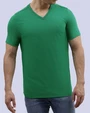 Camiseta cuello v lisa manga corta verde