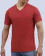 Camiseta cuello v lisa manga corta roja