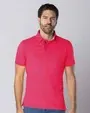 Camisa sport lisa slim fit manga corta rosado