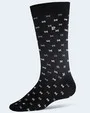 Calcetín de vestir negro con diseño