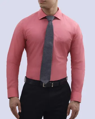 Camisa lisa branson slim fit en color rosada