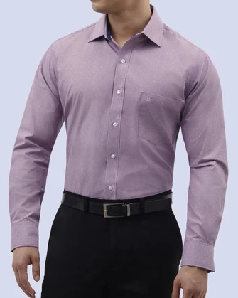 Camisa textura branson slim fit en color lila