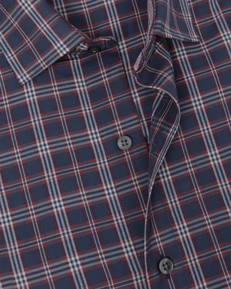 Camisa cuadro branson slim fit en color azul navy