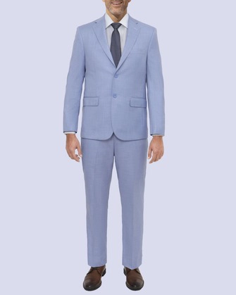 Traje pierre cardin modern fit color celeste con diseño