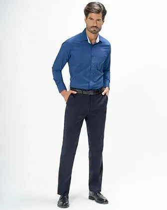 Pantalón de vestir regular fit comfort   azul
