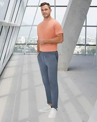 Pantalon casual estilo jogger gris