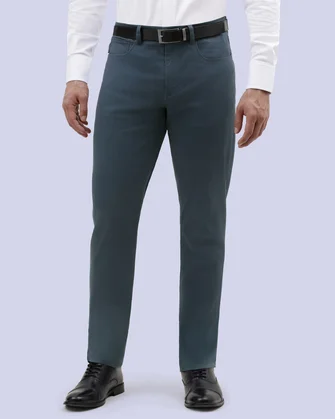 Pantalón casual slim fit azul tencel manhattan