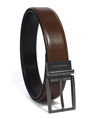 Cinturón con hebilla metálica café