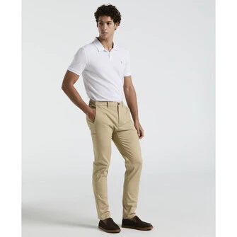 Pantalon casual moda liso twill beige