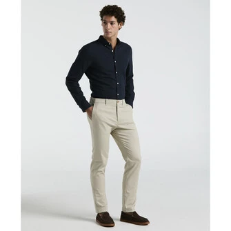 Pantalon casual moda liso twill gris