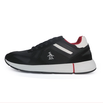 Calzado deportivo negro con detalles blancos