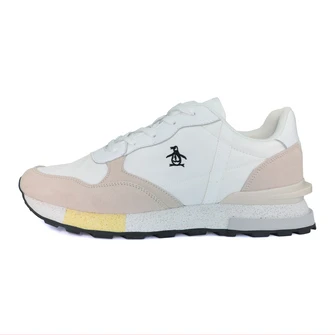 Calzado deportivo blanco con detalles en color rosado