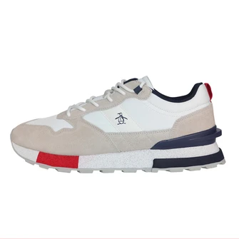 Calzado deportivo blanco con detalles en color beige