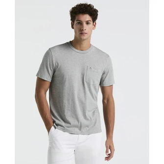 Camiseta  supima manga corta con bolsillo en color gris