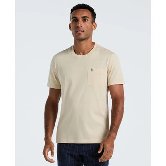 Camiseta  supima manga corta con bolsillo en color café