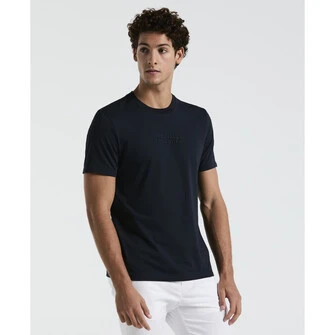 Camiseta manga corta con logotipo tonal en azul