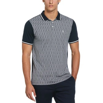 Polo moda interlock manga corta azul