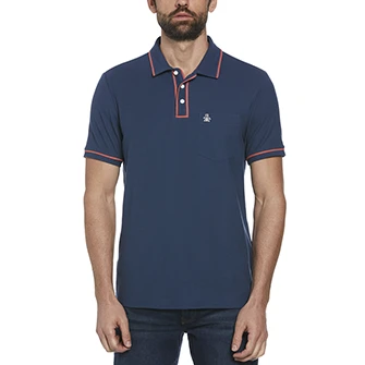 Polo earl™ moda pique manga corta azul