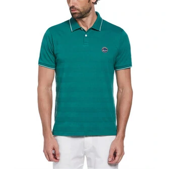 Polo moda jacquard manga corta verde