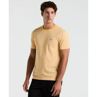 Camiseta moda rayada manga corta amarillo