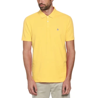 Polo basica lisa interlock manga corta amarilla