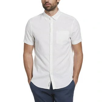 Camisa moda lisa lino manga corta ecovero™