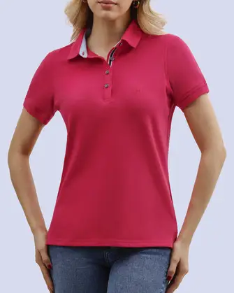 Blusa sport slim fit manga corta rosada