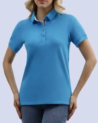 Blusa sport slim fit manga corta celeste