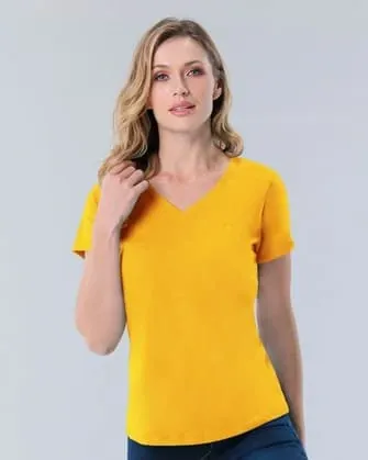 Camiseta dama cuello v