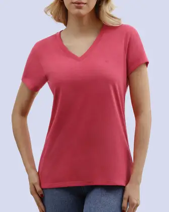 Blusa sport slim fit manga corta rosada