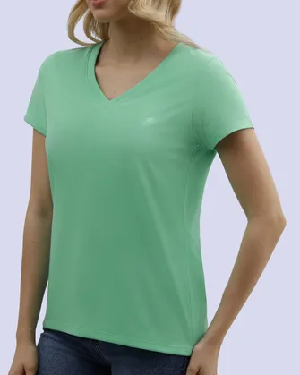 Blusa sport slim fit manga corta menta