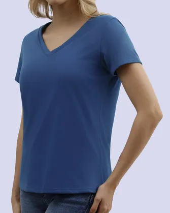 Blusa sport slim fit manga corta azul
