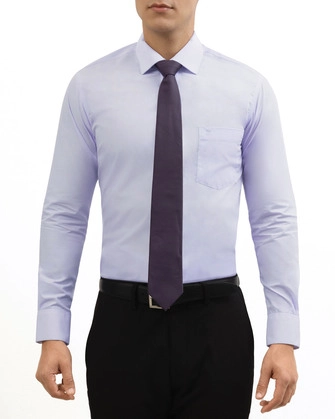 Camisa slim fit manga larga clásica morado lila