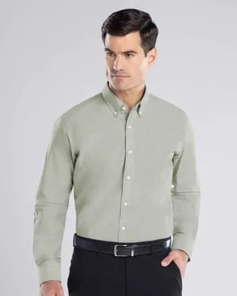 Camisa slim fit manga larga para caballero pierre cardin oxford gris